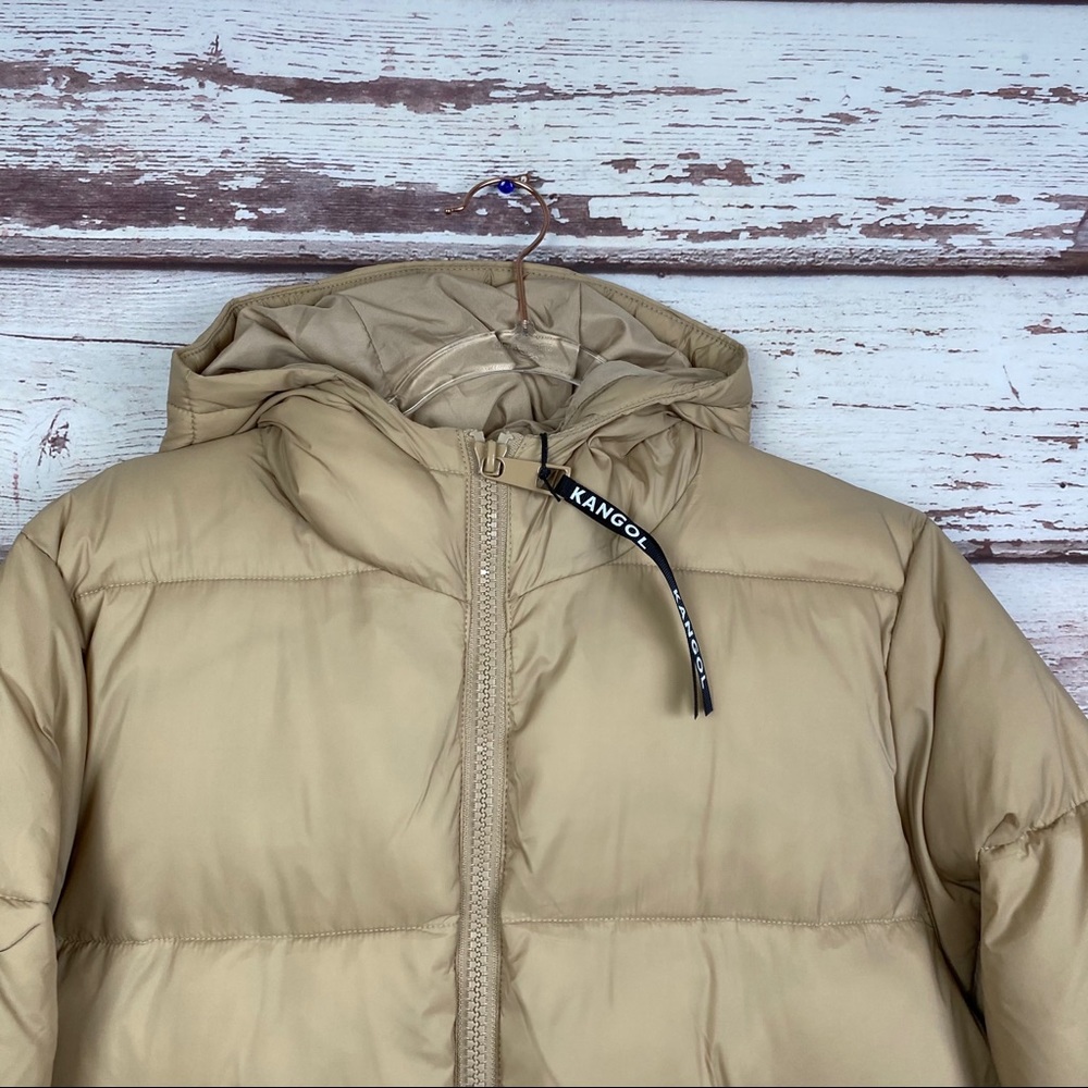 NWT Kangol x H&M Light Beige Long Puffer Jacket - Picture 9 of 16